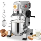VEVOR Kommerzieller Küchenmixer, 18,7 l kommerzieller Standmixer mit 3 einstellbaren Geschwindigkeiten, 1100 W Teigmixer mit Edelstahlschüssel und 3 Mixaufsätzen, ideal für Restaurant, Bäckerei, Konditorei, Café