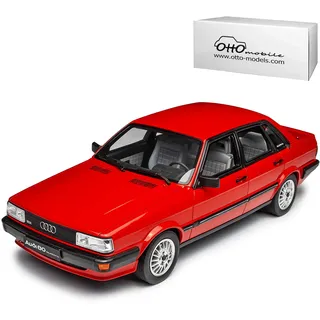 alles-meine.de GmbH A*U*D*I 80 B2 Quattro Limousine Rot 1978-1986 Nr 339 1/18 Otto Modell Auto mit individiuellem Wunschkennzeichen
