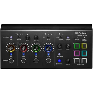 Roland BRIDGE CAST X Dual Bus Gaming Mixer & Video Capture, Professionelles Audio-Streaming-Interface für Online-Gamer & mehr, 32-Bit Hardware-DSP, USB-C Verbindung für Windows und Mac