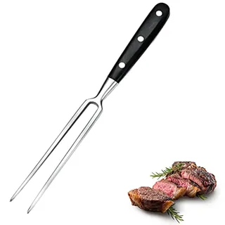 Fleischgabel mit Griff - 29cm Edelstahl Fleischgabel, Grillgabel Servier Grillgabel mit Kunststoffgriff für Grill KüChe Truthahn Braten Abendessen (Schwarz)
