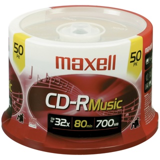 Maxell 625156 CDR80MU50PK 80 Minuten CD-Rs (50-Karat-Spindel) rot