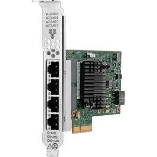 HP HPE Broadcom BCM5719 Ethernet 4-port BASE-T Adapter for (PCI Express 2.0 x4), Netzwerkkarte, Schwarz, Silber