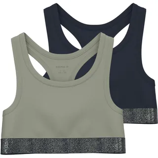 NAME IT Mädchen Nkfshort Top 2p Noos Bustier, Seagrass, 116 EU