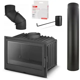 Gusseisen Kamineinsatz FERGUSS LUX 18 11,9 kW 14 kW mit Blmschv2 Ecodesign2022 Anschlussset! - Grau