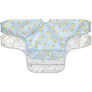 Lässig Baby Langarmlätzchen Set (2 St.) zum Binden Auffangschutz/Long Sleeve Bib Happy Fruits Lemon