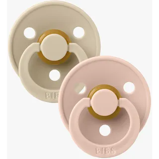 Bibs Colour 2er-Pack, BPA-frei, Kirschform Nippel. Naturkautschuk / Latex, Größe 1 Vanilla/Blush
