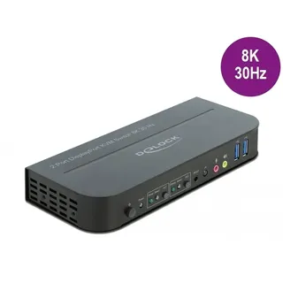 DeLock DisplayPort 1.4 KVM Switch 8K 30 Hz mit USB 3.0 und Audio