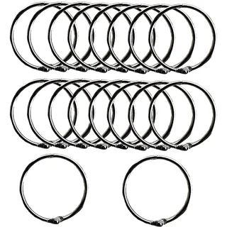 Binderinge, 20 Stück Buchbinderringe aus Metall, glatte und solide DIY kleine Binderinge for Papierkarten, Schule, Büro, Zuhause(50mm)