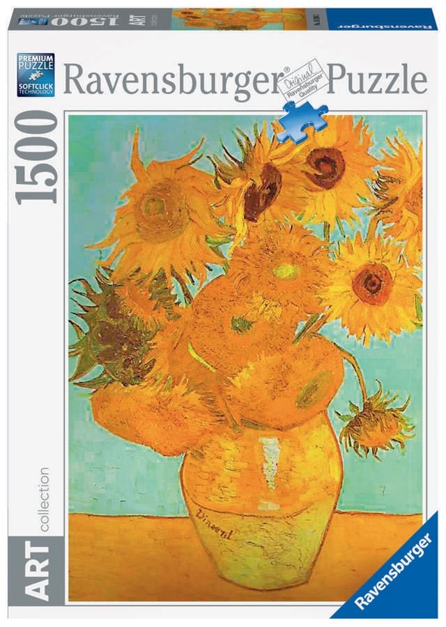 Ravensburger 16206 - RAVENSBURGER - Arte - Van Gogh: Vaso con girasoli - 1500 pz - puzzle