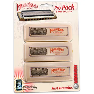 Hohner Accordions HOHNER Marine Band Pro Pack, Tonart G, A und C (391896BX)