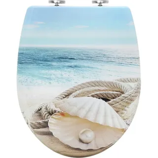 Woltu Toilettendeckel mit Absenkautomatik Klodeckel WC Sitz Klobrille mit Quick Release Funktion Duroplast Oval einfache Montage Weiße Perle