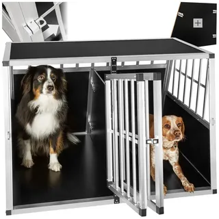 Tectake Tiertransportbox XXL 90,5 x 69 x 104 cm Schwarz