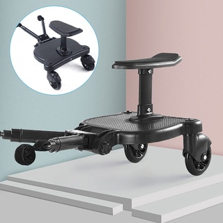 Universal Buggy Board Trittbrett mit Sitz für Kinderwagen Rollbrett, Kompatibel mit Fast Jedem Kinderwagen Hält Kinder bis zu 25 KG