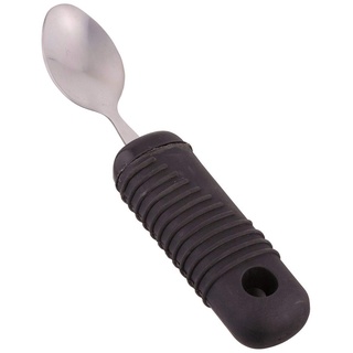 Homecraft Sure Grip Teaspoon, Stainless Steel Dinner Fork with Thick Rubber Handle, Comfortable and Easy to Hold Silverware with Grips for Weak Grasp, 8" Long Utensil with Good Grips