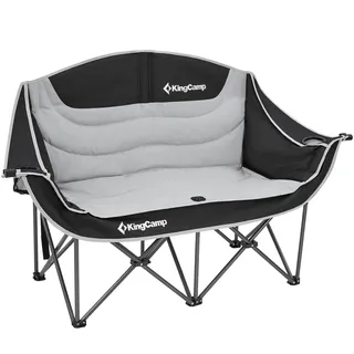 KingCamp Campingstuhl Sofa Duo Deluxe Schwarz
