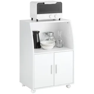 SoBuy Küchenwagen weiß Holzwerkstoff, 55x84x38 cm Esszimmer, Servierwagen