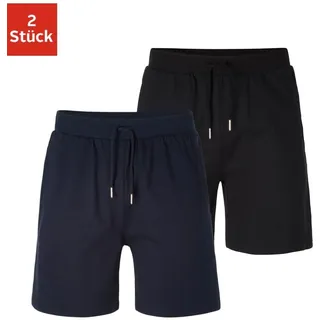 AUTHENTIC LE JOGGER Schlafshorts »kurze Relaxshort, mit Kordel, Jogginghose,«, aus reiner Baumwol, Gr. 48/50 (M) N-Gr, navy, schwarz, , 22865556-48 N-Gr