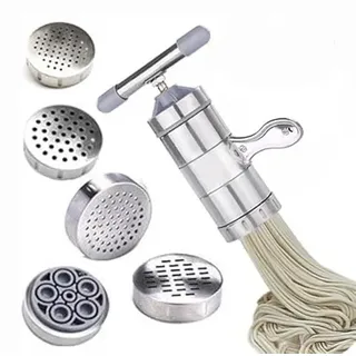 Nudelmaschine Manuell 5 Formen Hochqualität Edelstahl Ungiftig Haushaltshandbuch Edelstahl-Nudelmaschine Nudelpresse Nudelwerkzeug Noodle Press