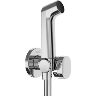 Hansgrohe Bidette Handbrause 1jet, S EcoSmart+ für Kaltwasser, mit 1 wassersparenden Strahlart inkl. Absperrventil, Brausehalter und Brauseschlauch 1,25 m, chrom