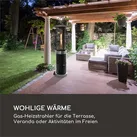 Goldflame Deluxe Terrassenheizstrahler 36.000BTU/11kW mobil Edelstahl Schwarz
