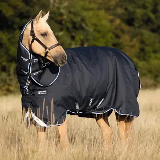 Horseware Amigo Hero Ripstop 50g Turnout Decke wasserdicht Blue Haze & Navy, Größe: 6'6