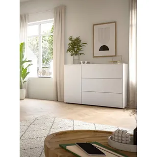 INOSIGN Sideboard »Zolder, Breite 105 cm, push-to-open, 1 Tür, 3 Schubkästen«, Anrichte, Kommode, Schrank, weiß