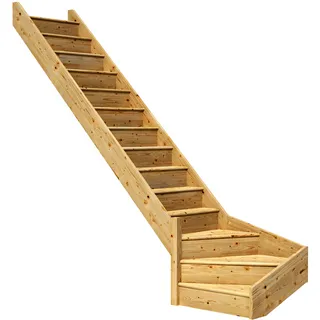 DOLLE Wangentreppe Paris 1/4 gewendelt mit Setzstufen Fichte FSC