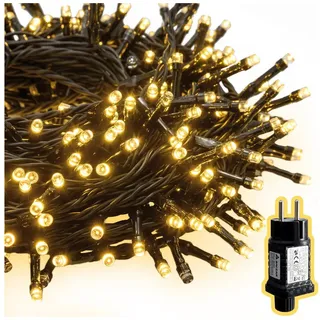 salcar LED Cluster Lichterkette Außen, Weihnachtslichterkette mit 8 Modi und Memory, Wasserdicht Christbaumbeleuchtung für Innen Außen Garten Weihnachtsbaum Hochzeit, Warmweiß