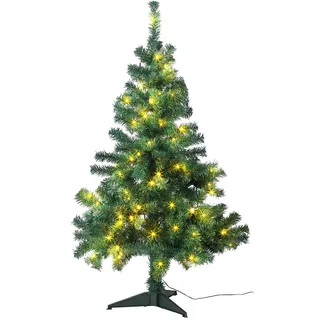 Infactory Weihnachtsbaum mit Bodenständer, 120 cm, 250 Spitzen, 100 LEDs