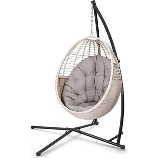 Izrielar Freistehendes Hängesesselgestell, Hängesessel Gestell Hängesitzständer, Hängestuhl Gestell, Outdoor & Indoor, max. 150kg belastbar H... - Schwarz