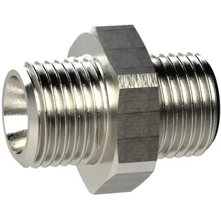 Riegler Doppelgewindenippel, M16x1,5 a., M16x1,5 a., SW 19, MS vern.