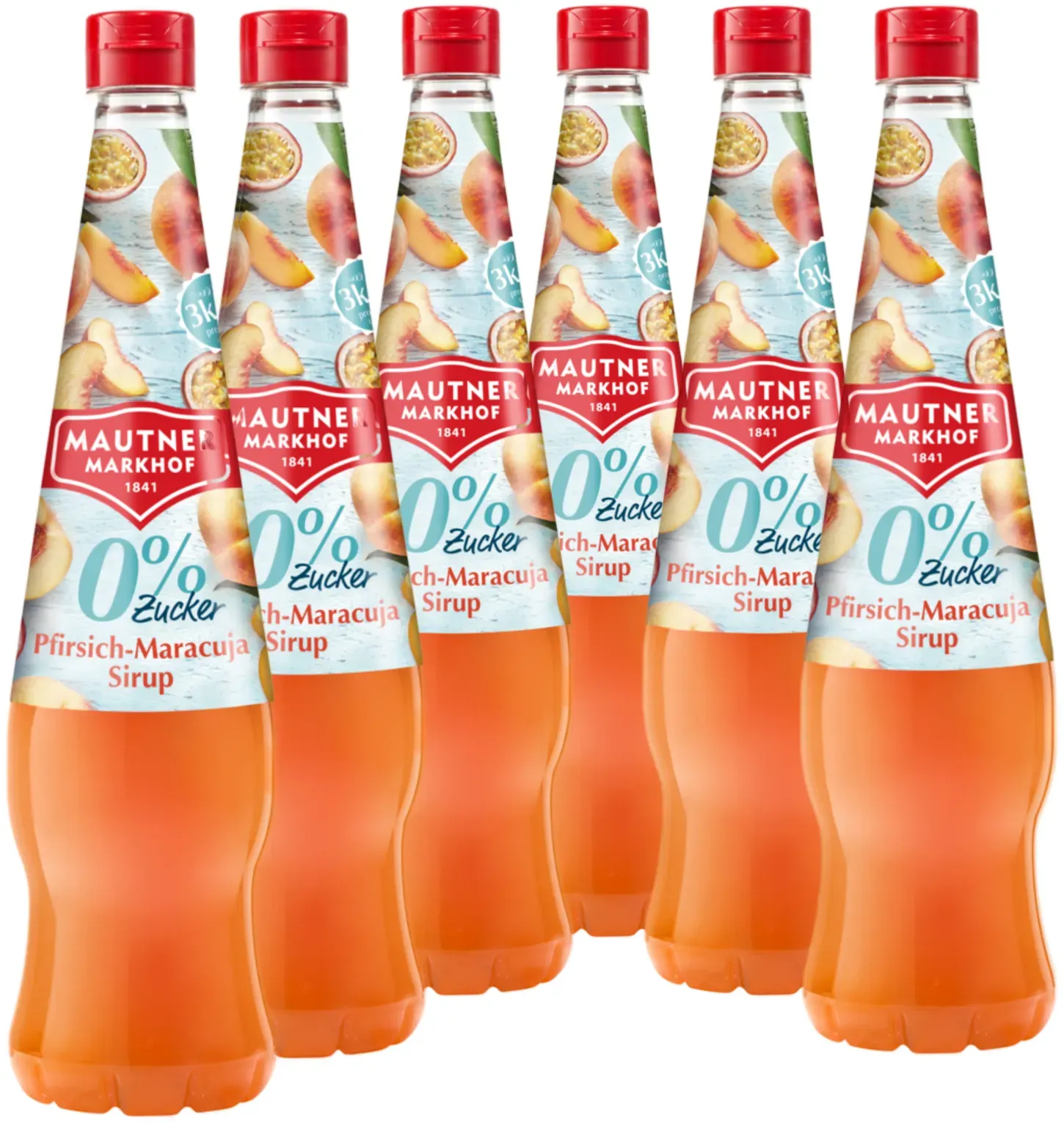 6 x Mautner Markhof 0% Zucker Sirup Pfirsich-Maracuja