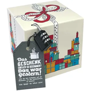 SURPRISA Rätselbox | Geldgeschenke Verpackung, Gutscheine zum Geburtstag oder Hochzeit | kleine Geschenkbox Geschenkrätsel, farbig