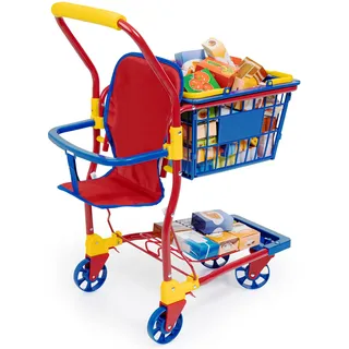 Bayer Design 75003AA Einkaufswagen integrietem Puppensitz, Kaufladenzubehör,