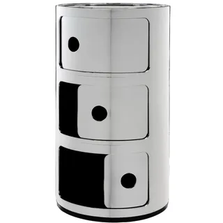 Kartell Componibili, 3 Elements, Verchromt, Runde Basis