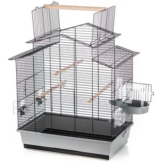 duvoplus Duvo+ Vogelkäfig mit Zubehör Iza 3 grau/schwarz