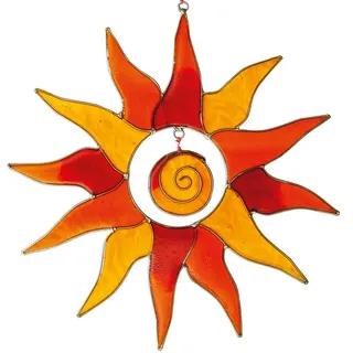 Saraswati Suncatcher Sonne mit Spirale rot/orange 25 cm