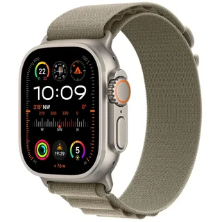 Apple Watch Ultra 2 GPS + Cellular 49 mm Titangehäuse natur, Alpine Loop olive S