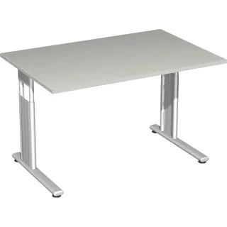 Geramöbel Schreibtisch C Fuß Flex S-617102 lichtgrau/silber