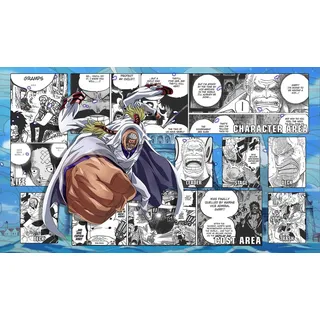 WAIFUWORLD SHOP One Piece Spielfeld Monkey D.GARP Spielmatte mit Zonen | Trading Card Game Playmat kompatibel mit dem One Piece Trading Card Game | Kartenspielmatte im Monkey D.GARP Motiv