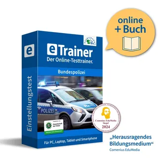 Einstellungstest Bundespolizei Prüfungspaket | Online-Trainer + Logik-Buch | Aufgaben mit Antworten und Lösungswegen | Auswahlverfahren erfolgreich bestehen | Deutsch, Wissen, Mathe, Logik ...