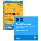 Adobe Creative Cloud Foto-Abo | 1 Jahr | 1TB | PC/Mac inkl. Norton 360 Deluxe | 30 Monate | 5 Geräte