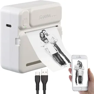 Callstel Mobiler Akku-Mini-Foto-/Etiketten-Thermodrucker, App, 200 dpi, BT 5.1