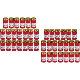 Beste Choice Grablicht Brenner Nr. 3 rot mit Deckel Grabkerzen Friedhofskerzen Grablichtkerze Trauerlicht Gedenkkerze Grabdekoration Grabdeko (40er Pack)