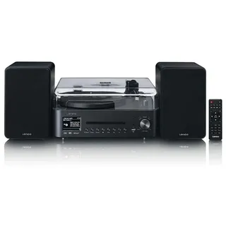 Lenco MC-760BK Stereoanlage DAB+, CD, MP3, Plattenspieler, Bluetooth®, Schwarz