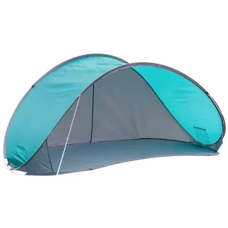 Spetebo Pop Up Strandmuschel türkis mit Tragetasche - 210 x 110 cm - Strand Zelt selbstaufstellend mit uv 50+ Schutz - Windschutz Sichtschutz Garten Picknick