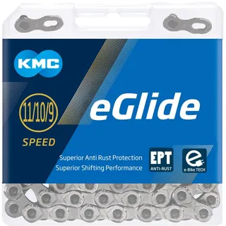 KMC eGlide EPT 9-, 10- & 11-Gang-Kette, Dunkelsilber, 132 Glieder