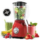 TurboTronic Standmixer - BG6 - 1400 Watt mit 1,5L Glasbehälter Edelstahl Silber, Glas Smoothie Mixer / Maker Ice Crush Funktion Milchshaker Blender