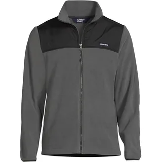 Lands' End Herren-Fleecejacke mit durchgehendem Reißverschluss, warm, Graphit, Größe M, Warmes Graphit, M - M