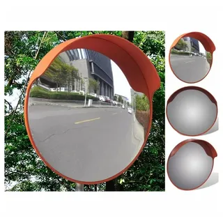 vidaXL Verkehrsspiegel Konvex PC-Kunststoff Orange 45 cm Outdoor